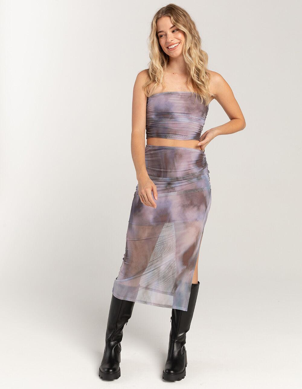 RSQ Womens Cinch Midi Skirt - PURPLE COMBO Product Image