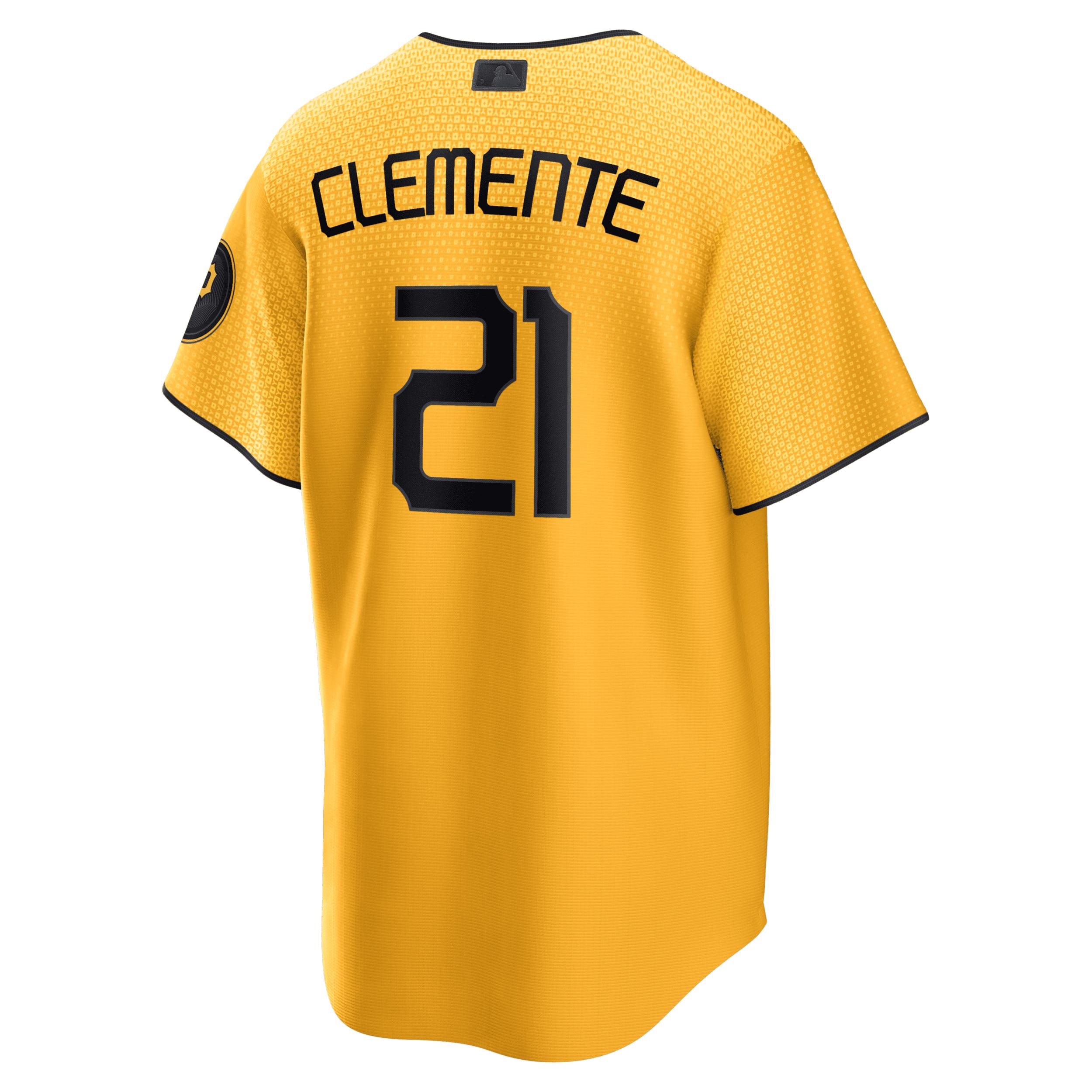 Nike Mens MLB Pittsburgh Pirates City Connect (Roberto Clemente) Replica Baseball Jersey | T77001O1QBT-C21 Product Image