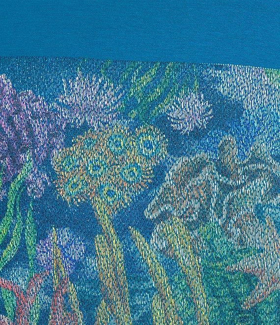 Caribbean Coral Reef Embroidery Short Sleeve T-Shirt Product Image