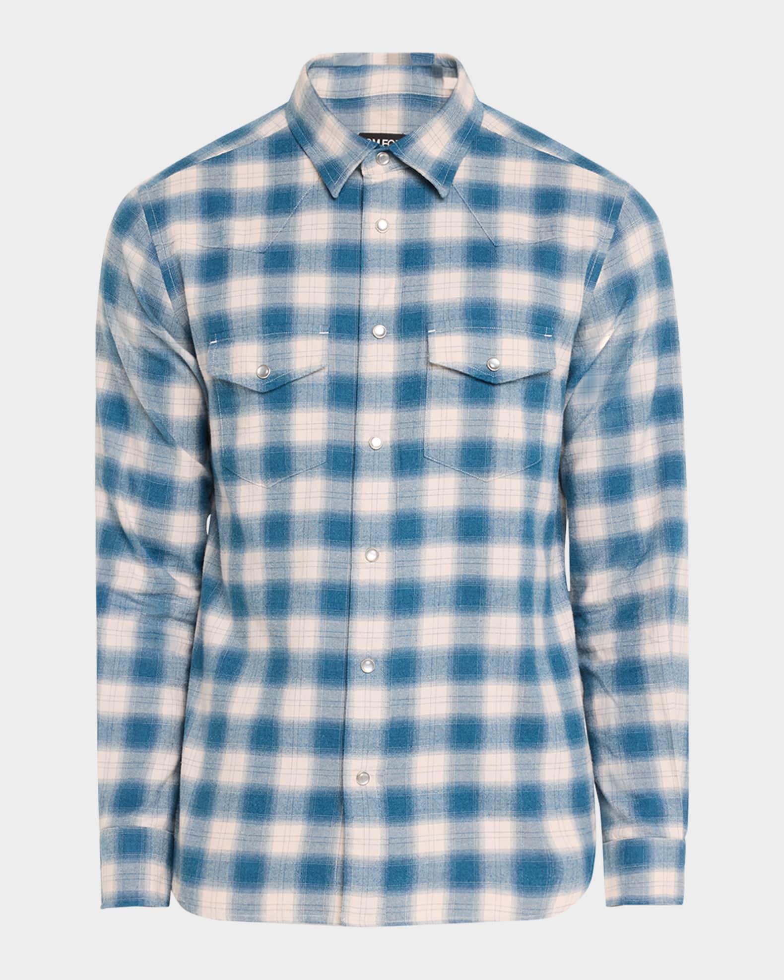 Men's Cotton Soft Check Western Shirt Product Image