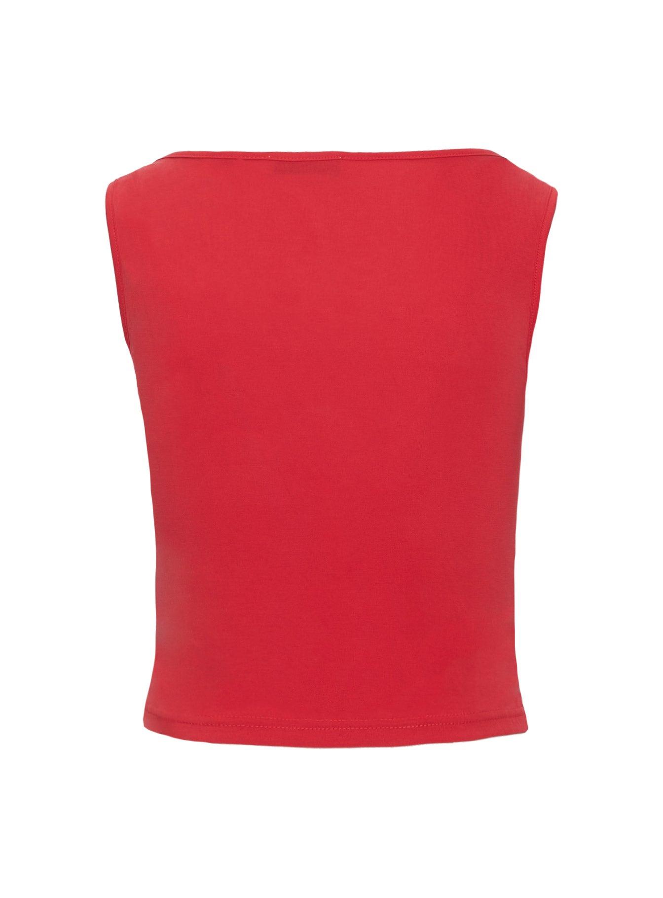 Quincey Cowl Neck Top Red Product Image