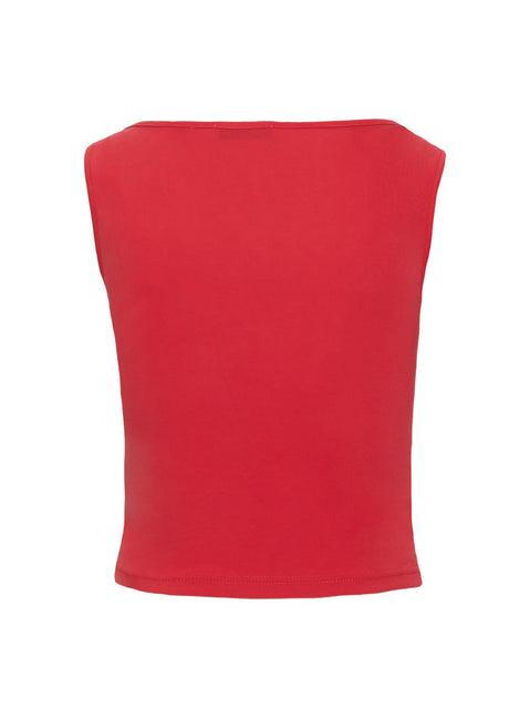 Quincey Cowl Neck Top Red Product Image
