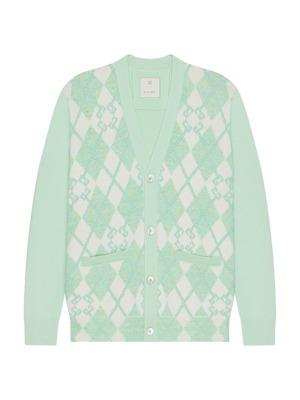 Mens Cardigan in Monogram 72 Argyle Wool Product Image