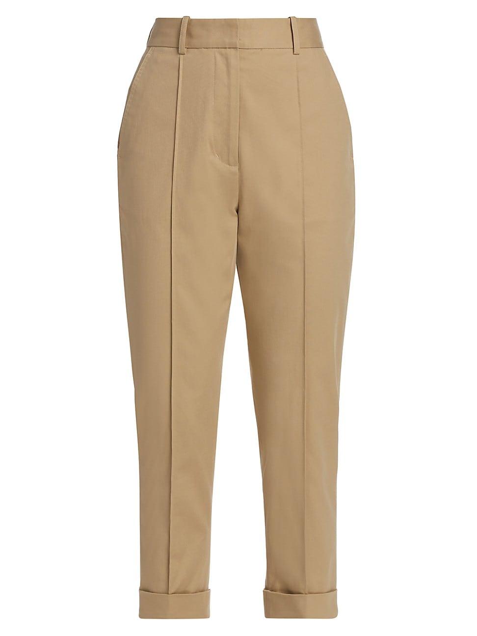 Womens Cropped Carrot Trousers Product Image