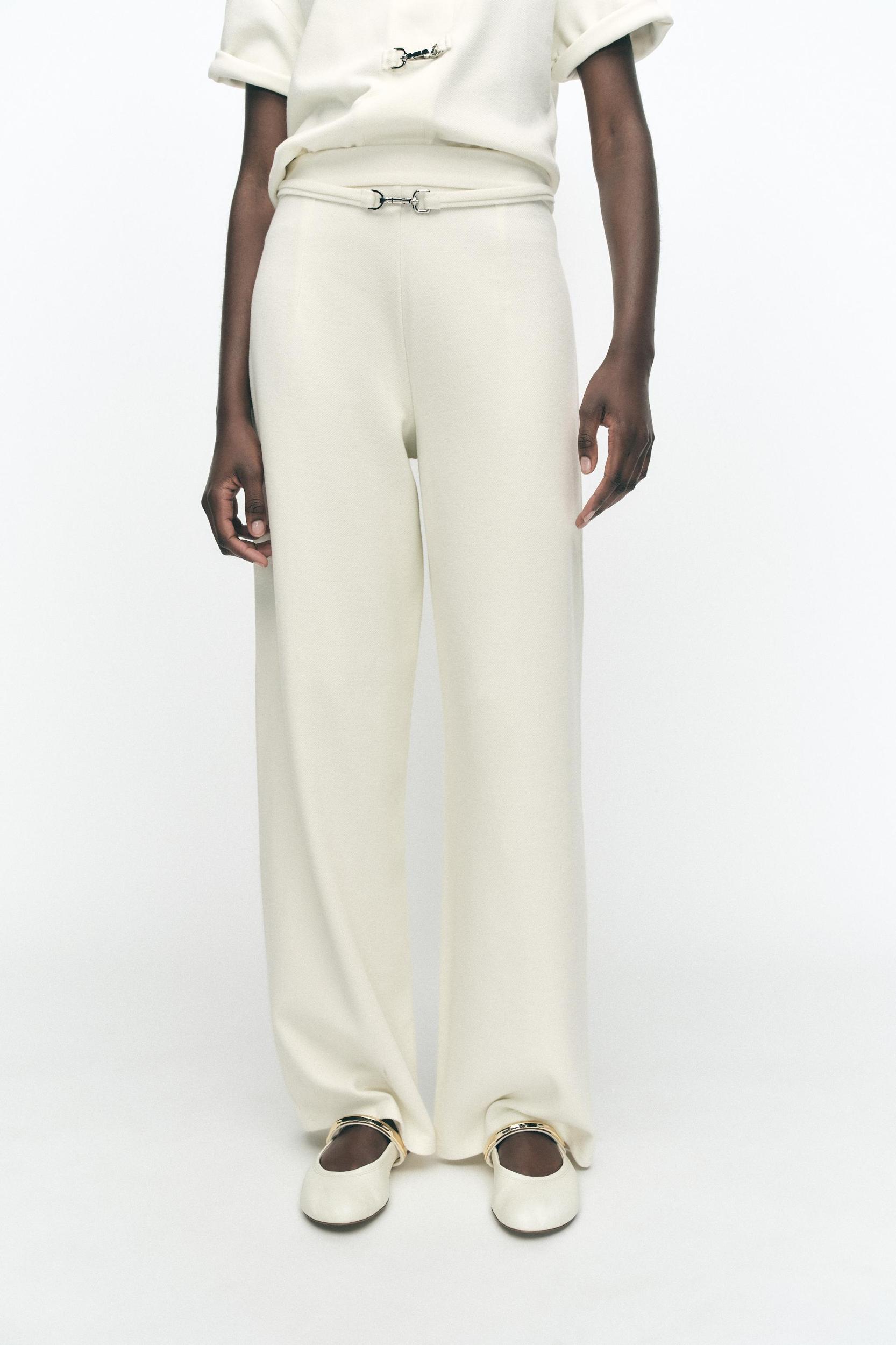 BUCKLE WIDE-LEG PANTS Product Image