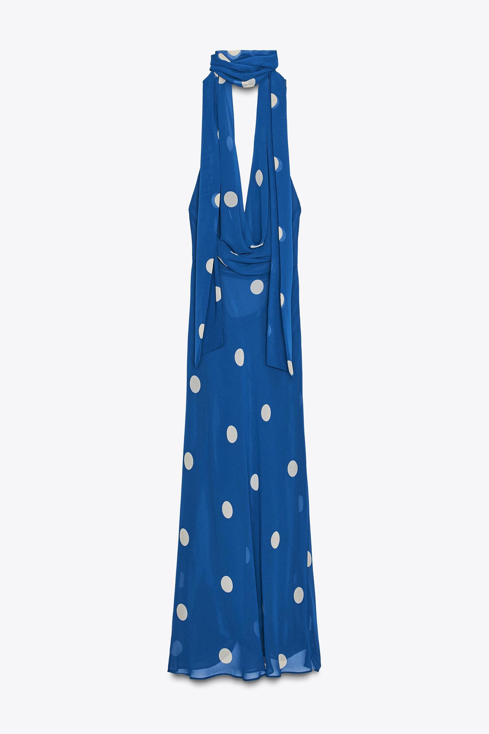 PRINTED POLKA DOT MIDI DRESS Product Image