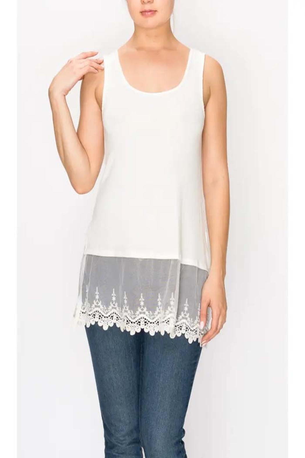 Tank Top With Lace Layer Product Image