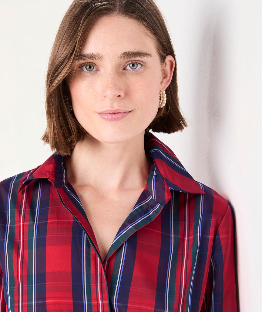 Taffeta Tie-Waist Shirtdress Product Image