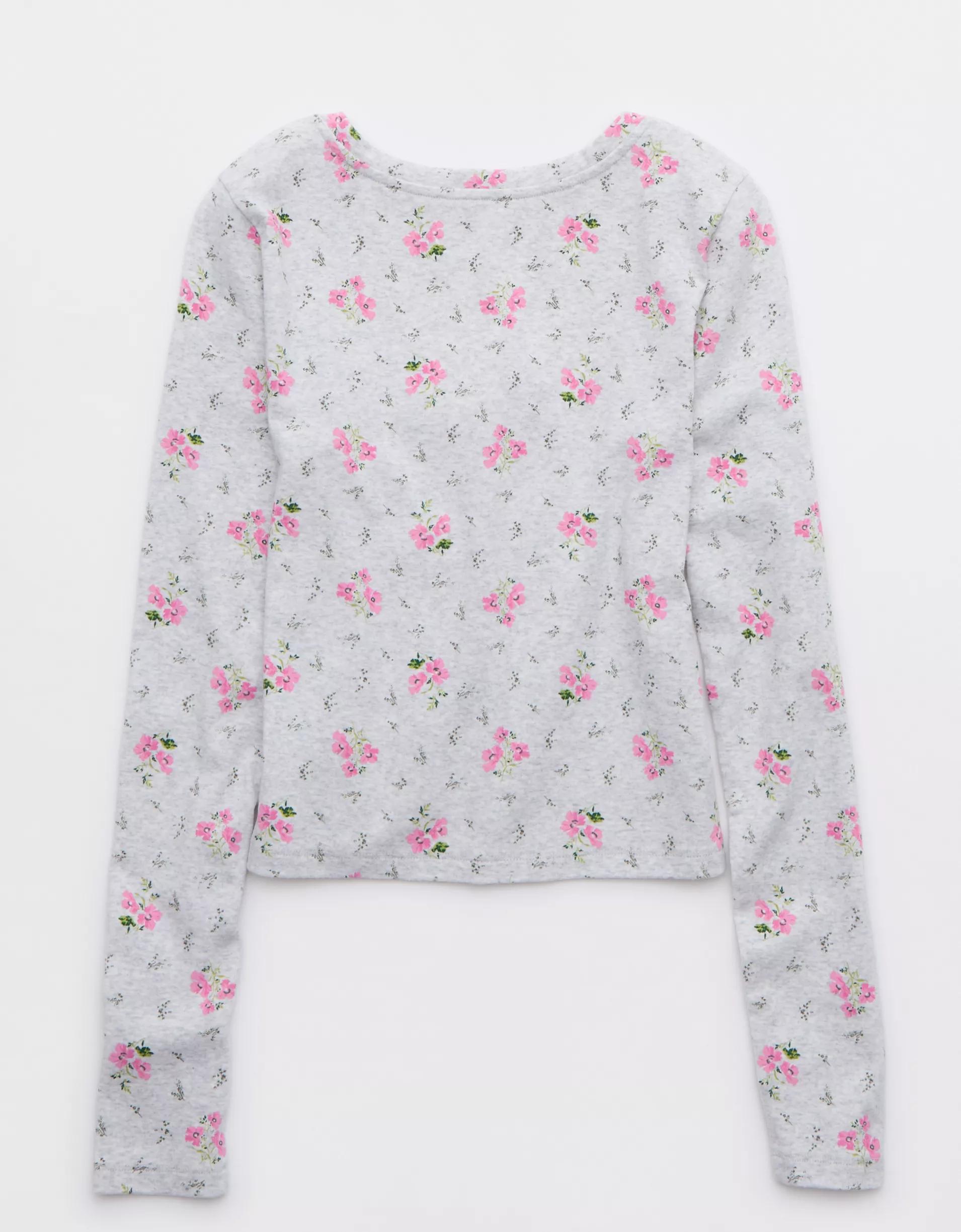 Aerie Long Sleeve Tie Front Cardigan Product Image