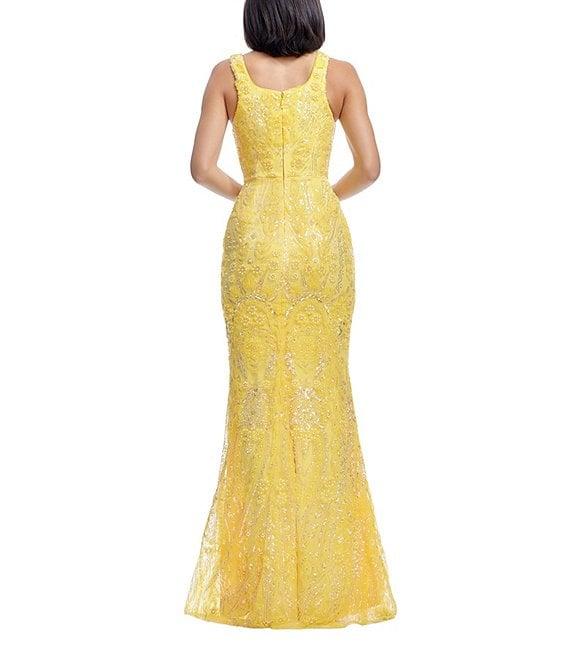 Dress the Population Tyra Sequin Square Neck Sleeveless Mermaid Gown Product Image