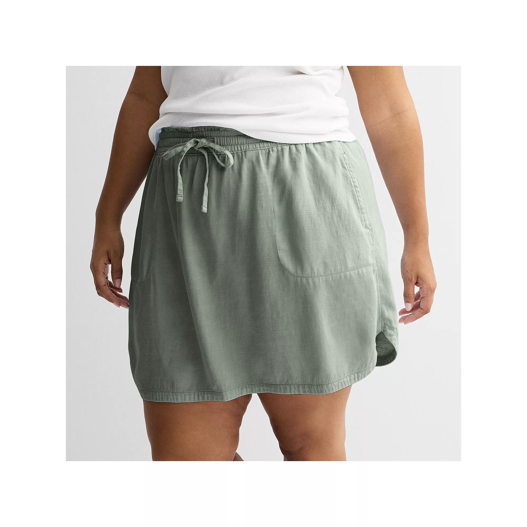 Plus Size Sonoma Goods For Life® Short Utility Skirt, Women's, Size: 0X, Madri Green Product Image