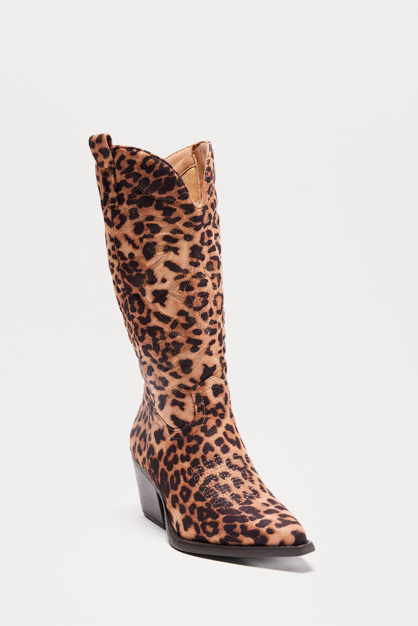 Take A Break Cowboy Boots - Leopard Female Product Image