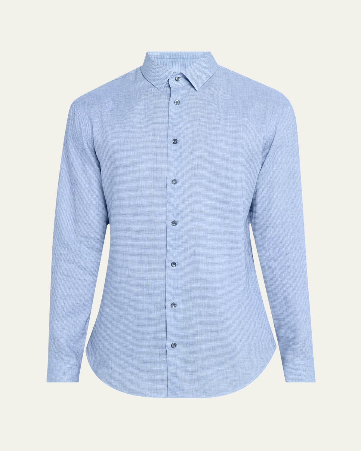 Mens Micro-Houndstooth Linen Sport Shirt Product Image