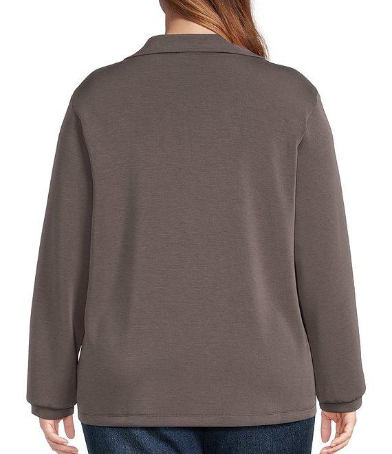 Skies Are Blue Plus Size Brushed Modal Blend Long Sleeve Quarter Zip Top Product Image
