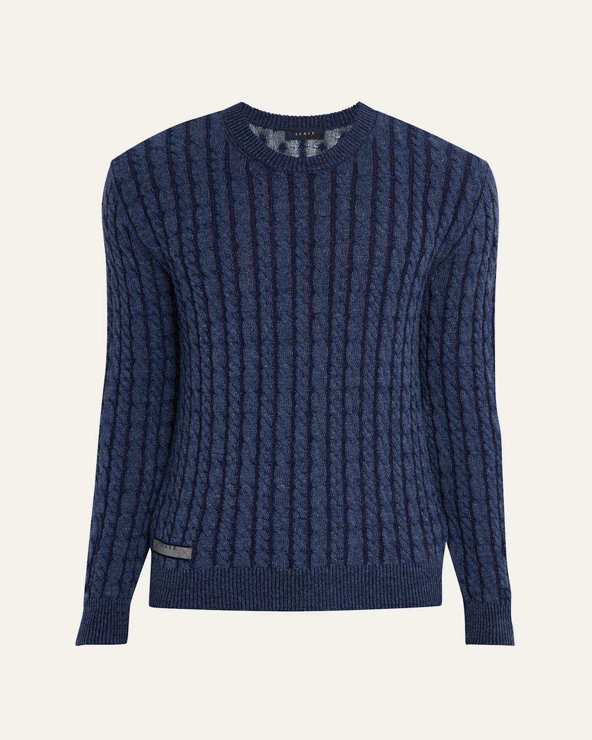 Mens Linen-Cashmere Cable Sweater Product Image