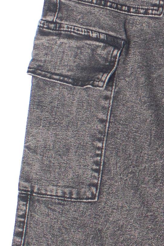 Acid Wash Cargo Jeans Product Image