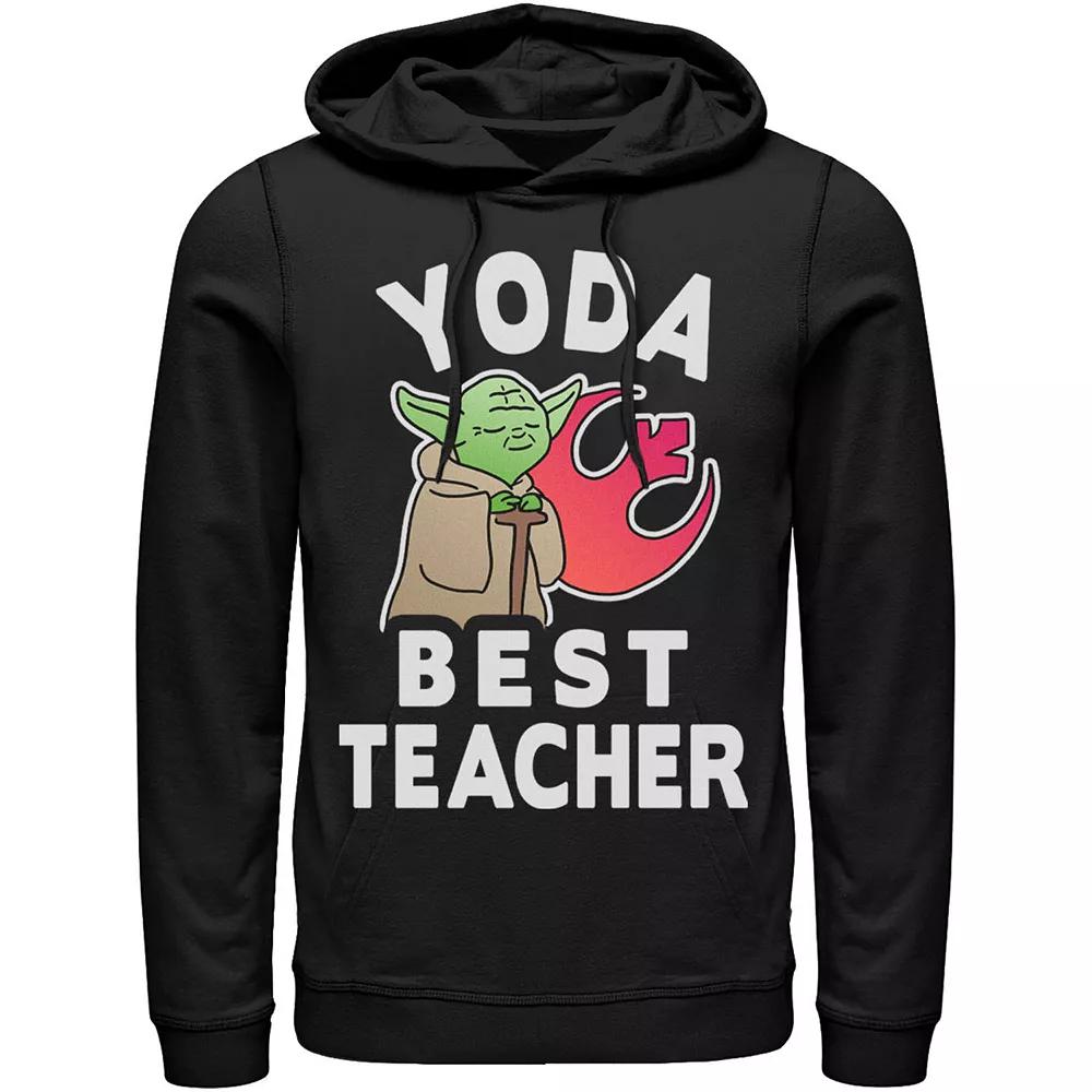 Men's Star Wars Yoda Best Teacher Rebel Logo Hoodie, Size: XXL, Black Product Image