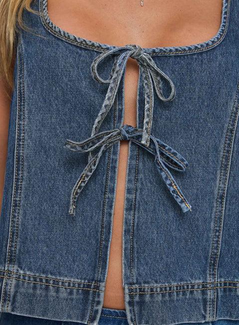 Stefenie Denim Skort Mid Wash Product Image