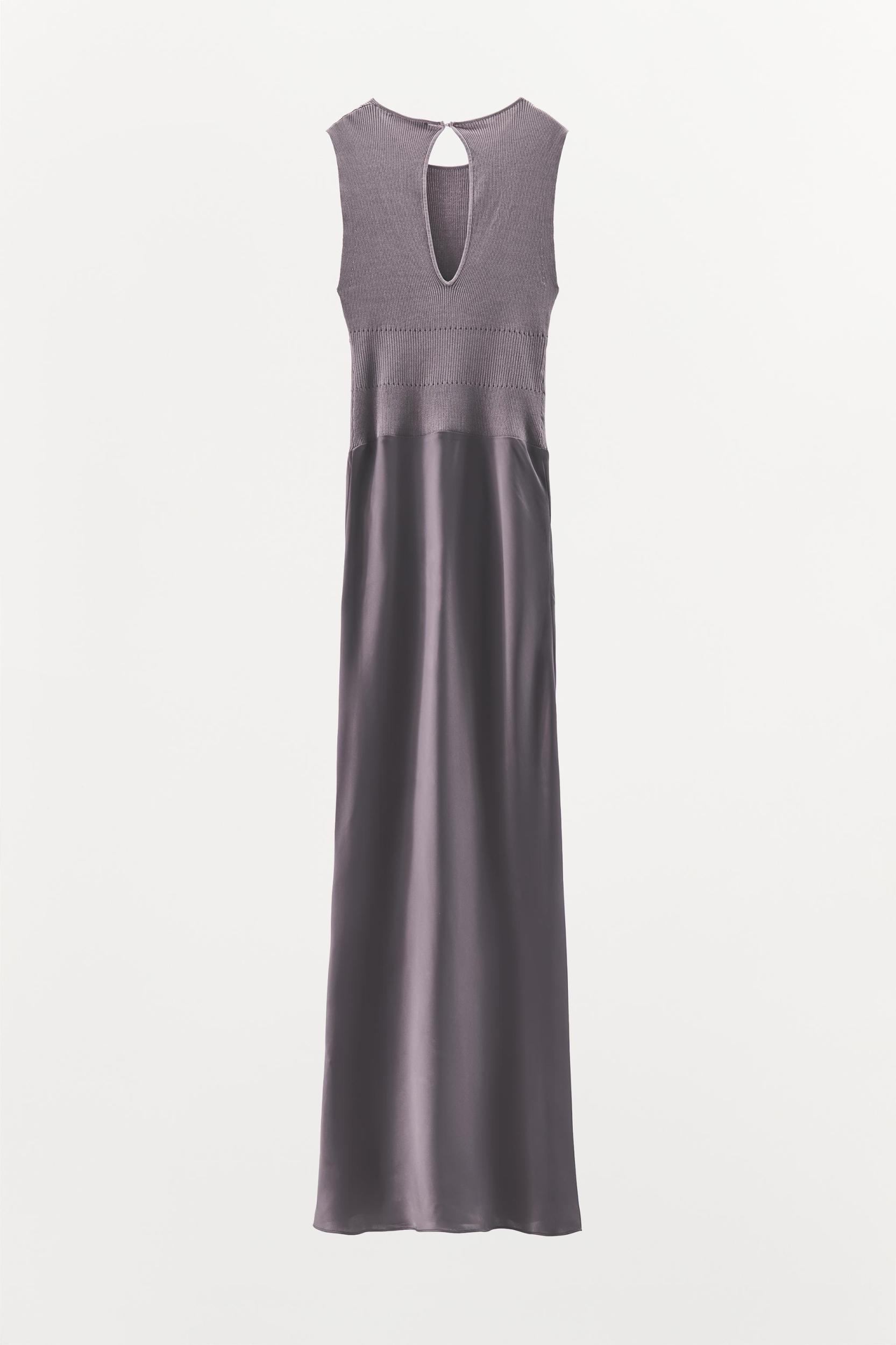 SATIN TRIM COMBINATION MAXI DRESS Product Image