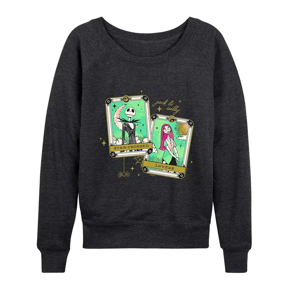 Disney's Nightmare Before Christmas Jack & Sally Women's Star-Crossed Lovers French Terry Long Sleeve Tee,  Product Image
