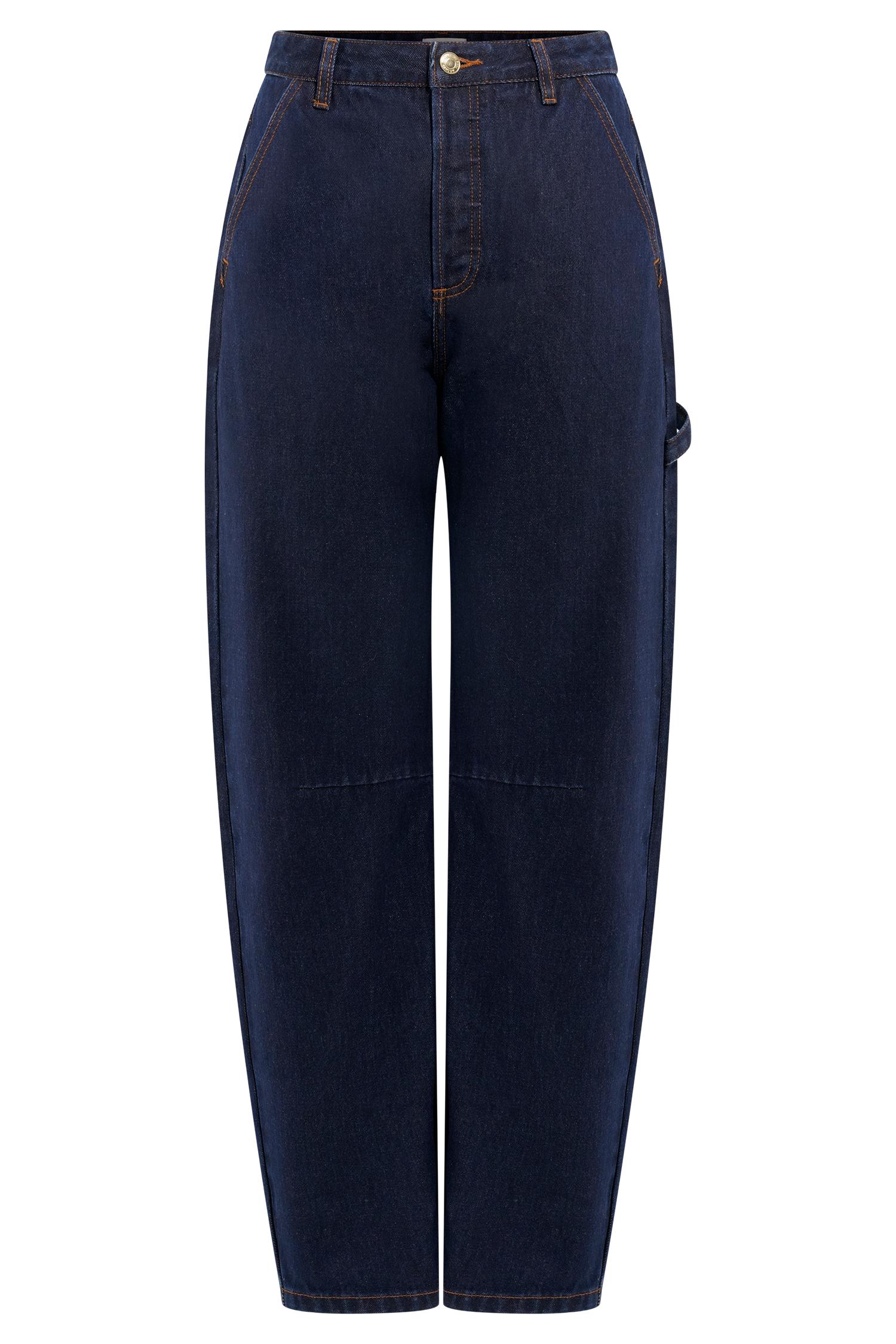 Renata Barrel Denim Jeans - Indigo Blue Product Image