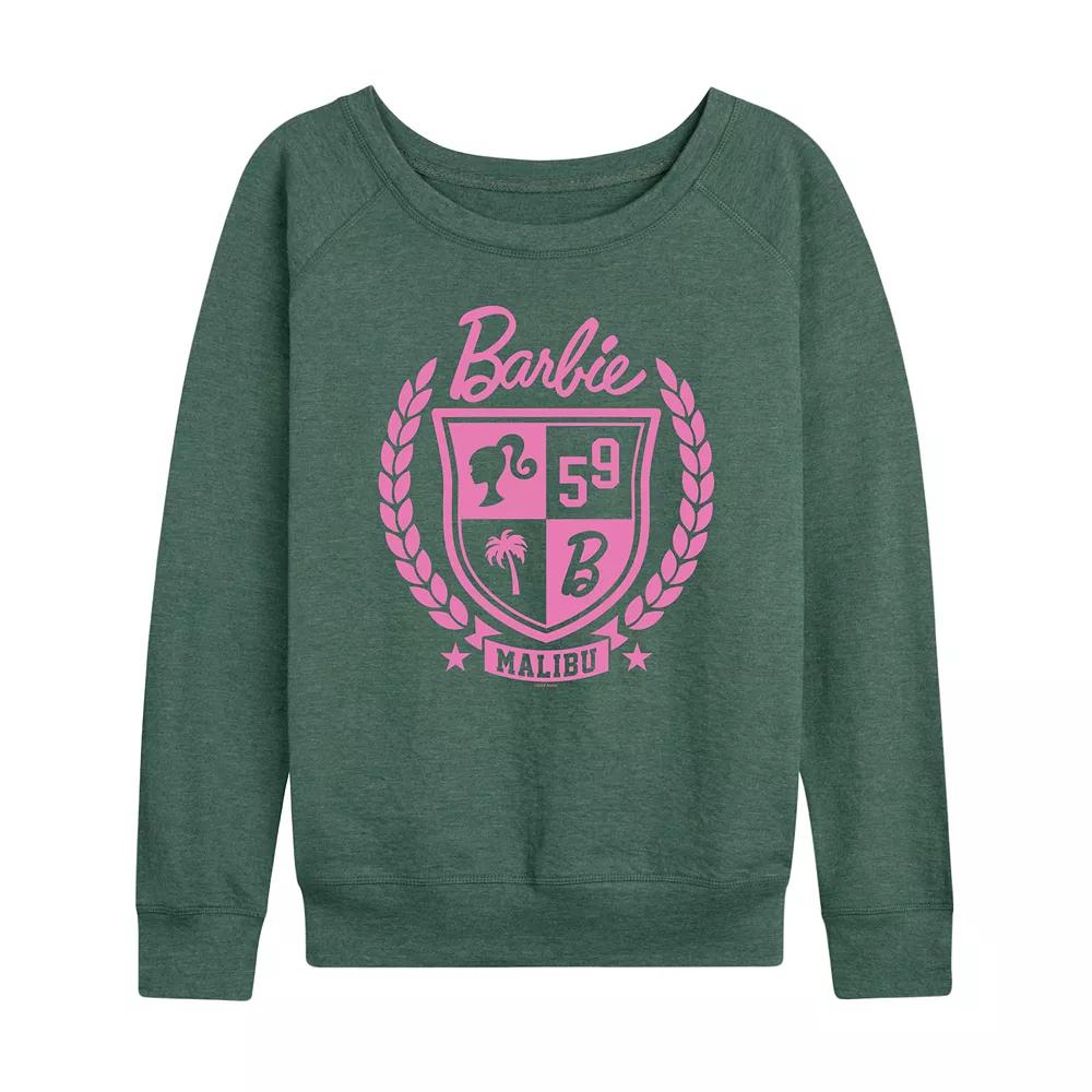 Women's Barbie® Varsity Malibu Seal French Terry Long Sleeve Tee,  Product Image