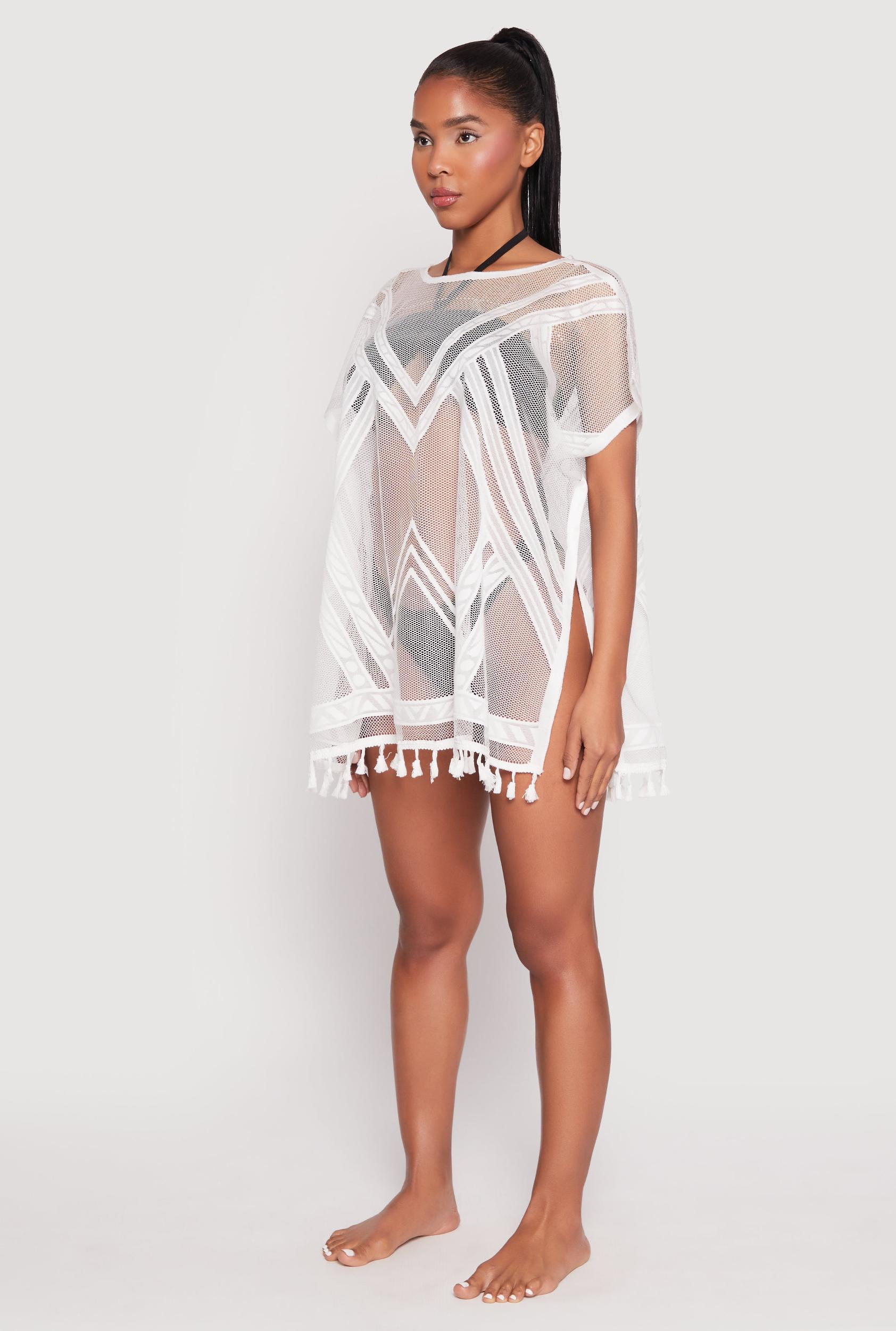 Fishnet Tassel Fringe Swim Cover Up Female Product Image
