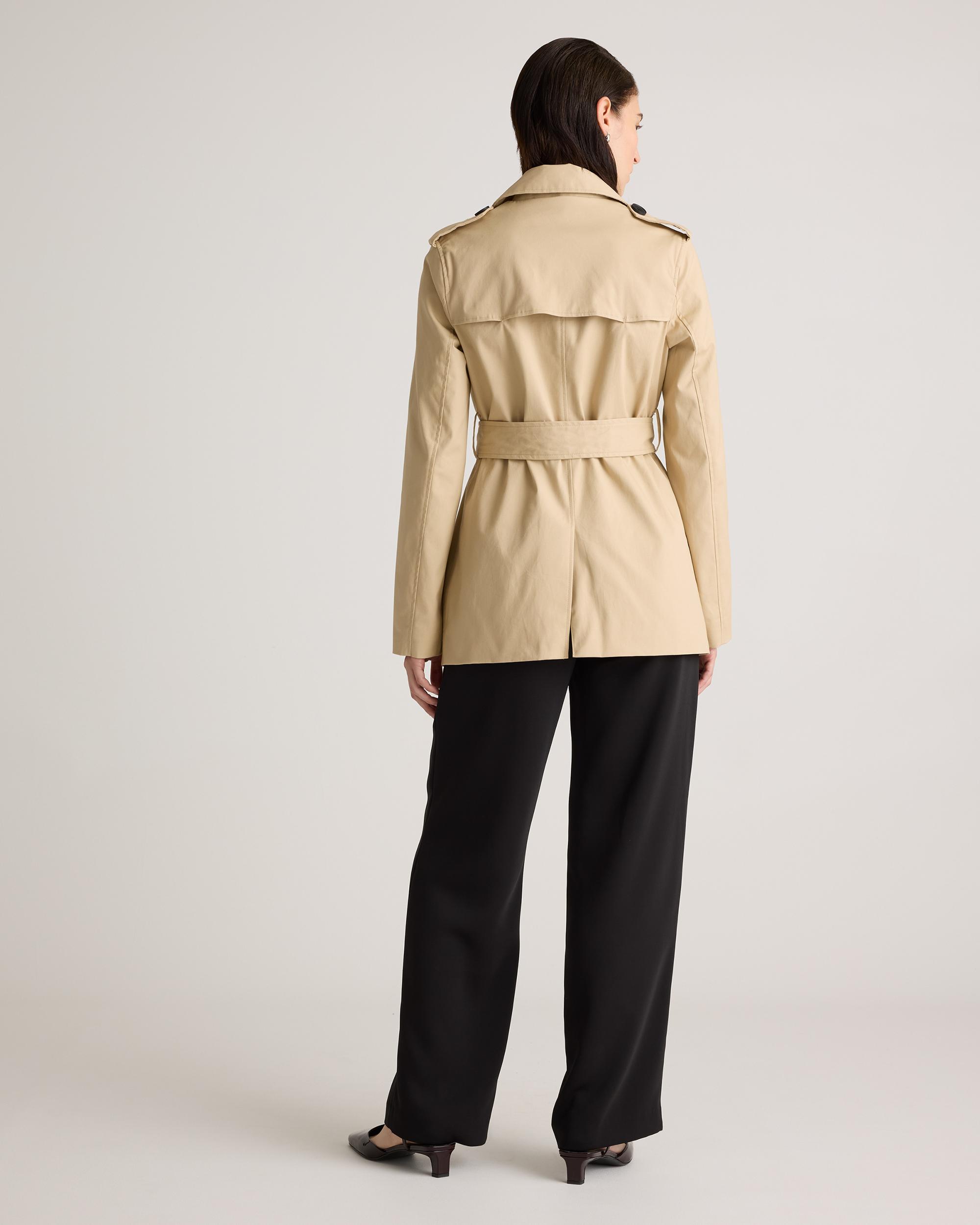 Quince | Women's Comfort Stretch Short Trench Coat Organic Cotton Product Image