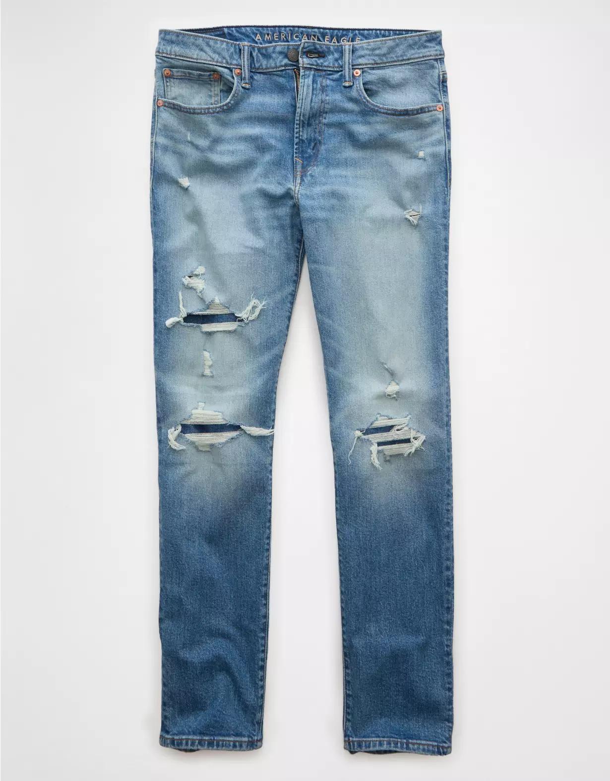 AE EasyFlex +TENCEL™ Fibers Patched Slim Straight Jean Product Image