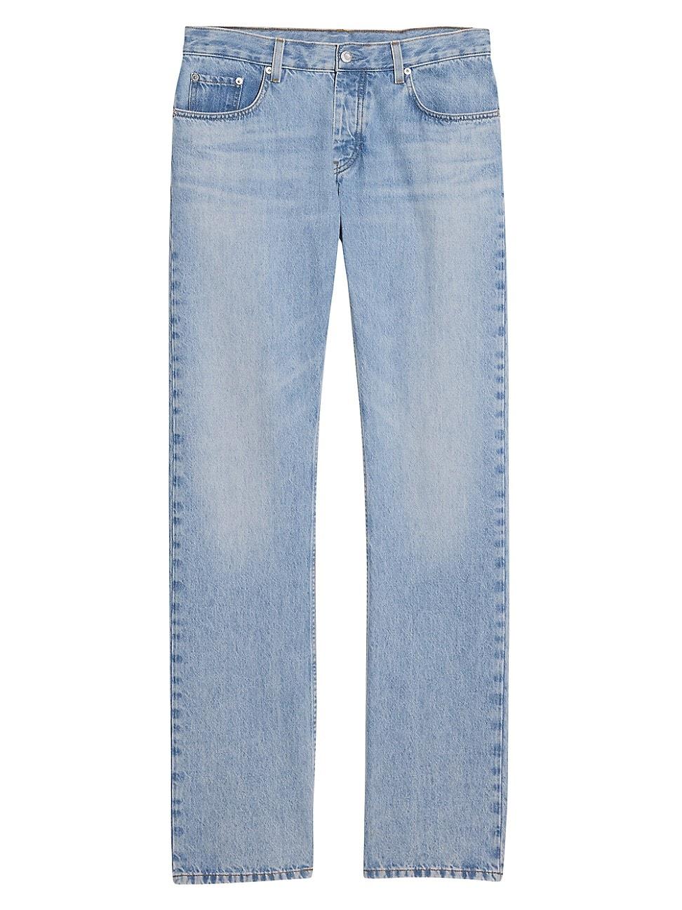 Womens Washed Straight-Leg Jeans Product Image