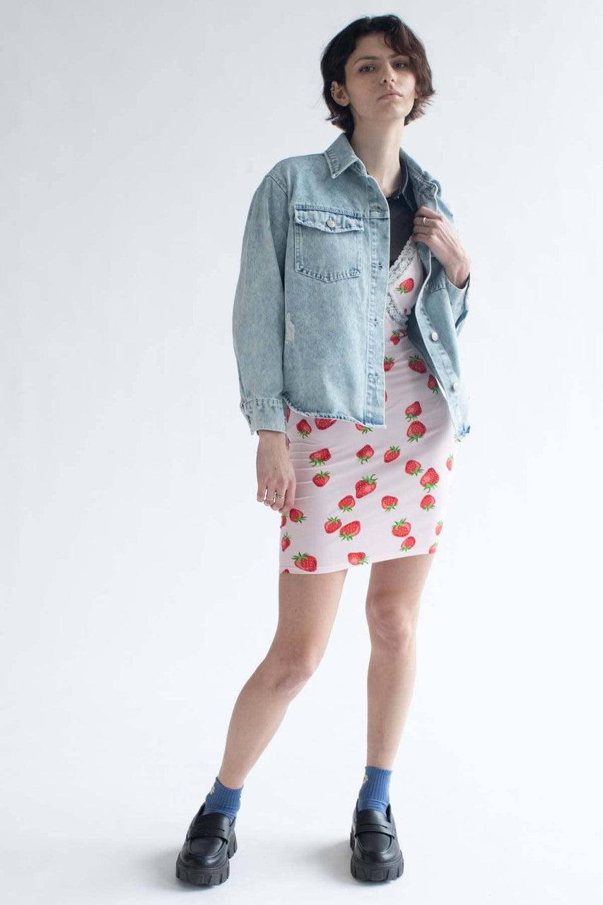 Acid Washed Destroyed Denim Shacket Product Image