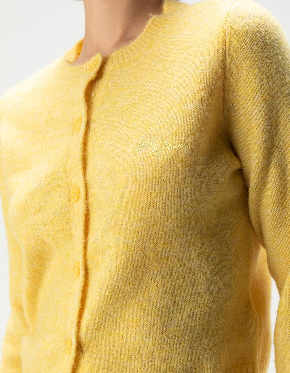 BDG Urban Outfitters Cozy Crewneck Womens Cardigan - YELLOW Product Image