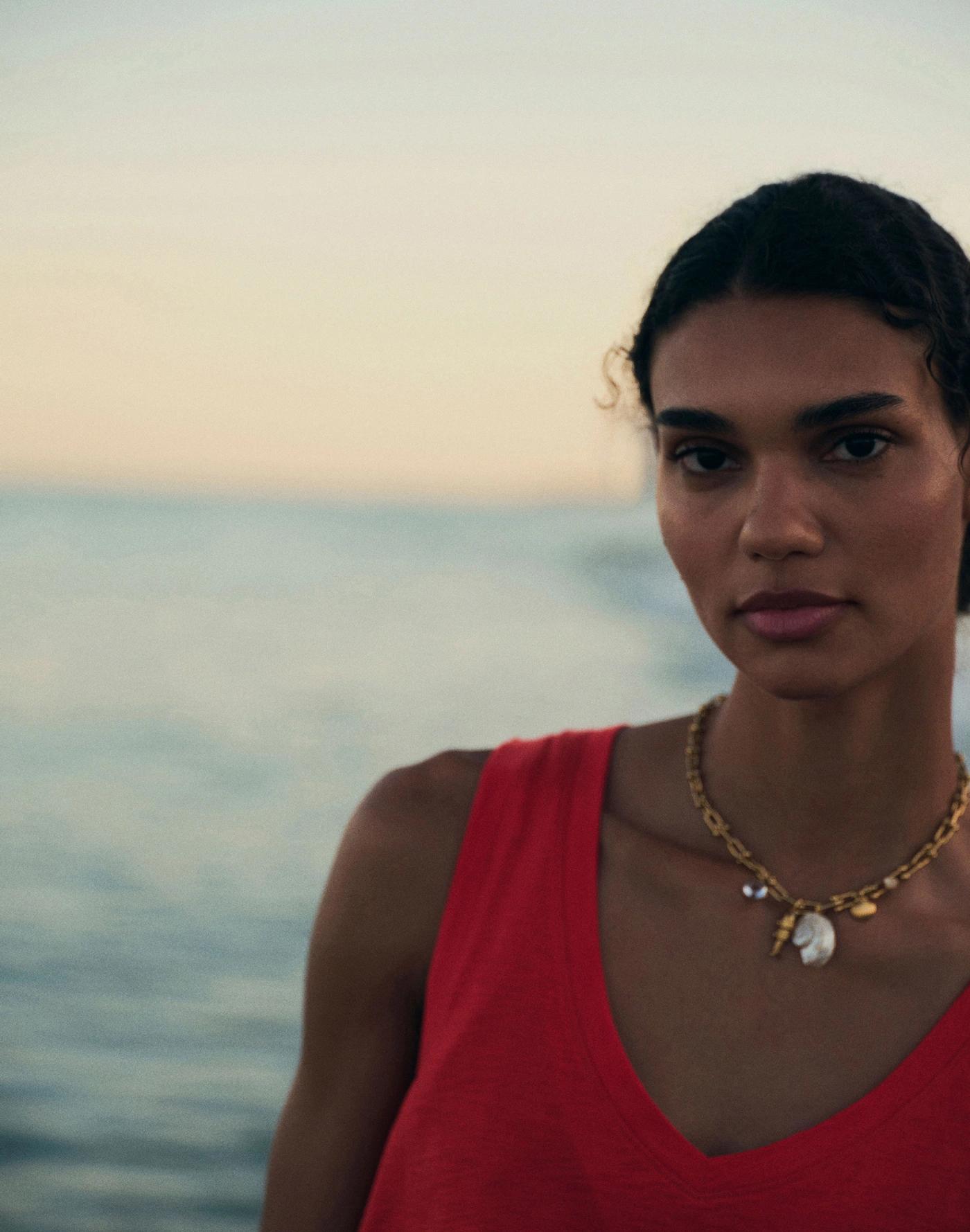 Mother of Pearl U-Link Charm Necklace Product Image