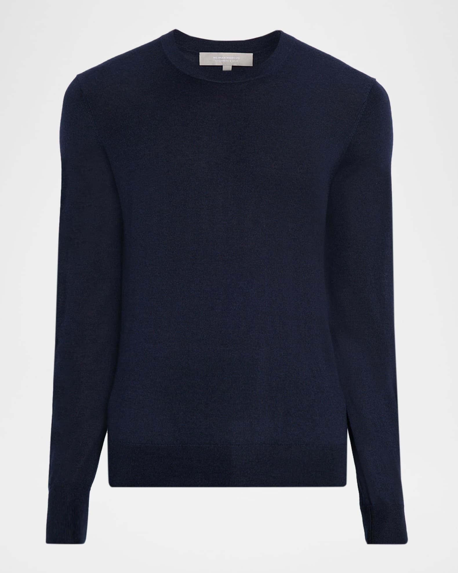 Men's Cashmere and Silk Slim Crewneck Sweater Product Image