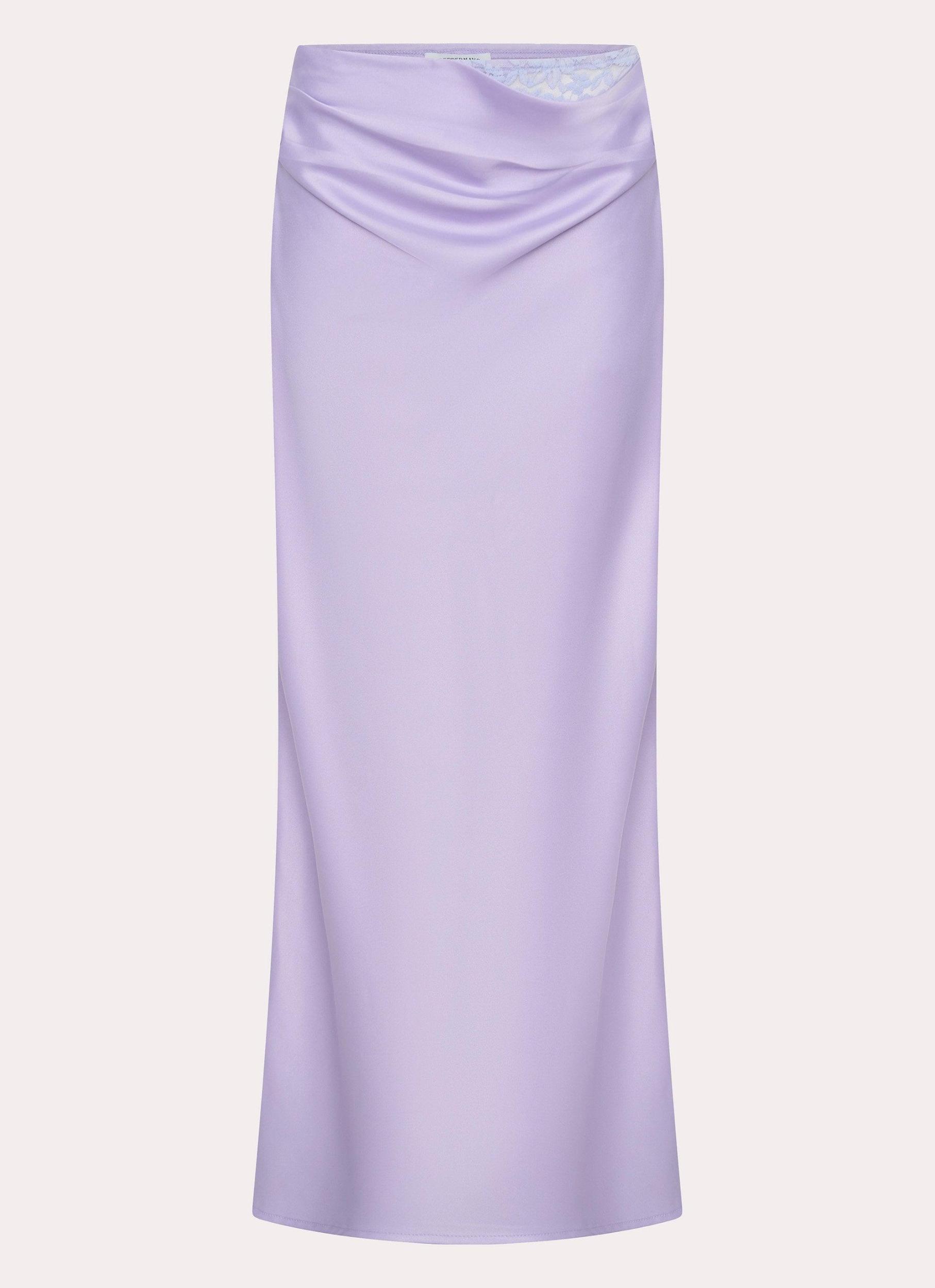 Nancy Lace Satin Maxi Skirt - Lilac Product Image