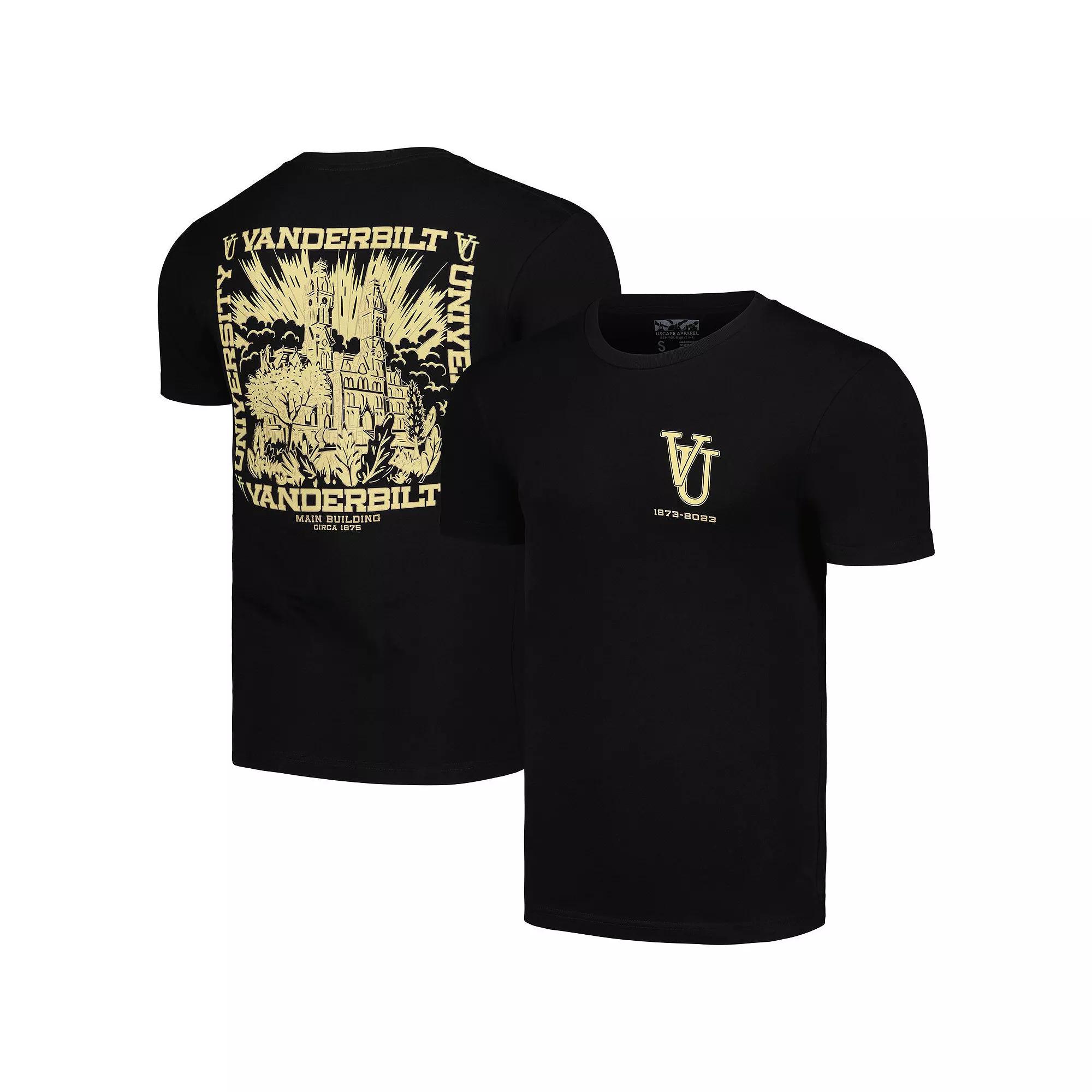 Men's Uscape Apparel Black Vanderbilt Commodores 150th Anniversary T-Shirt,  Product Image
