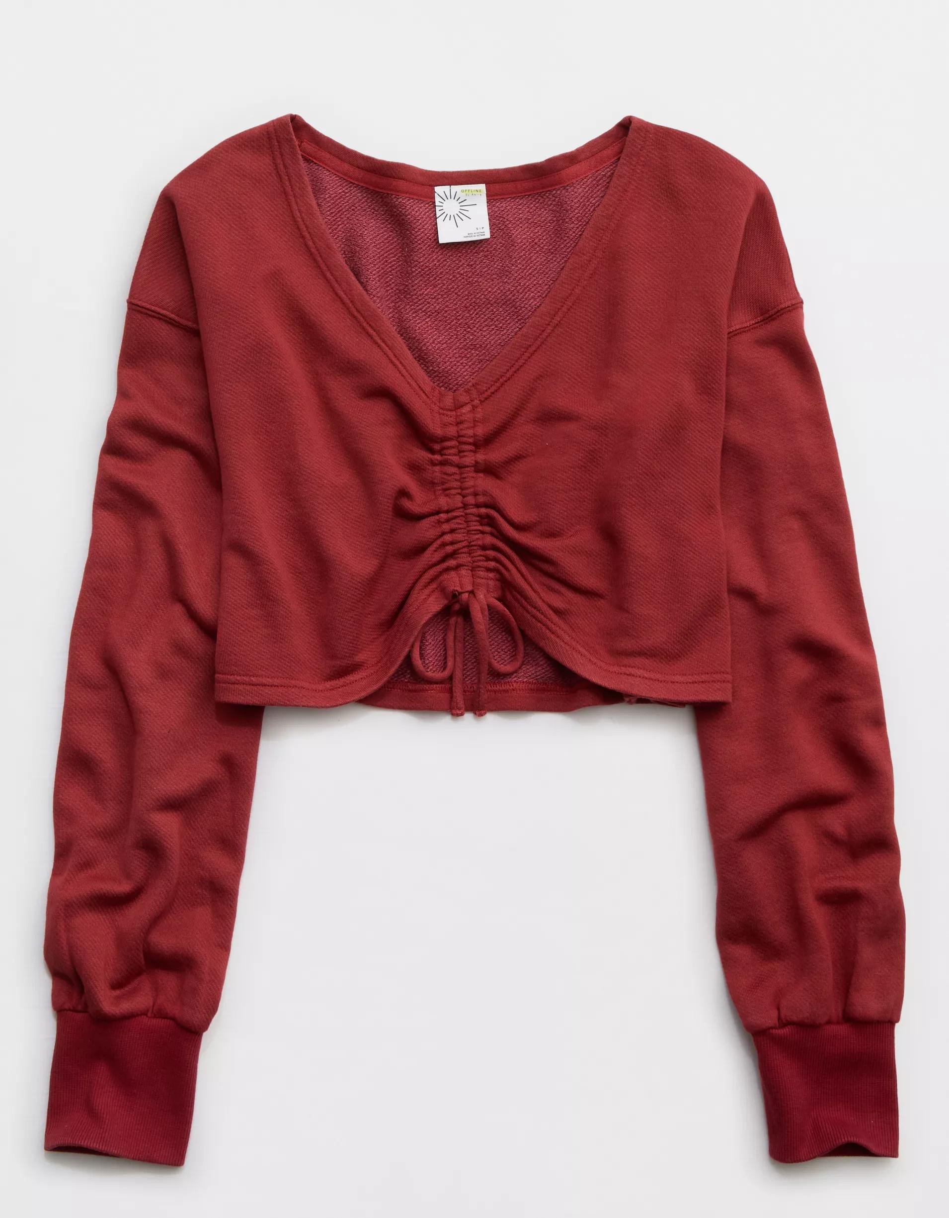 OFFLINE By Aerie Keep It 100 Terry Cinched Front Crewneck Product Image