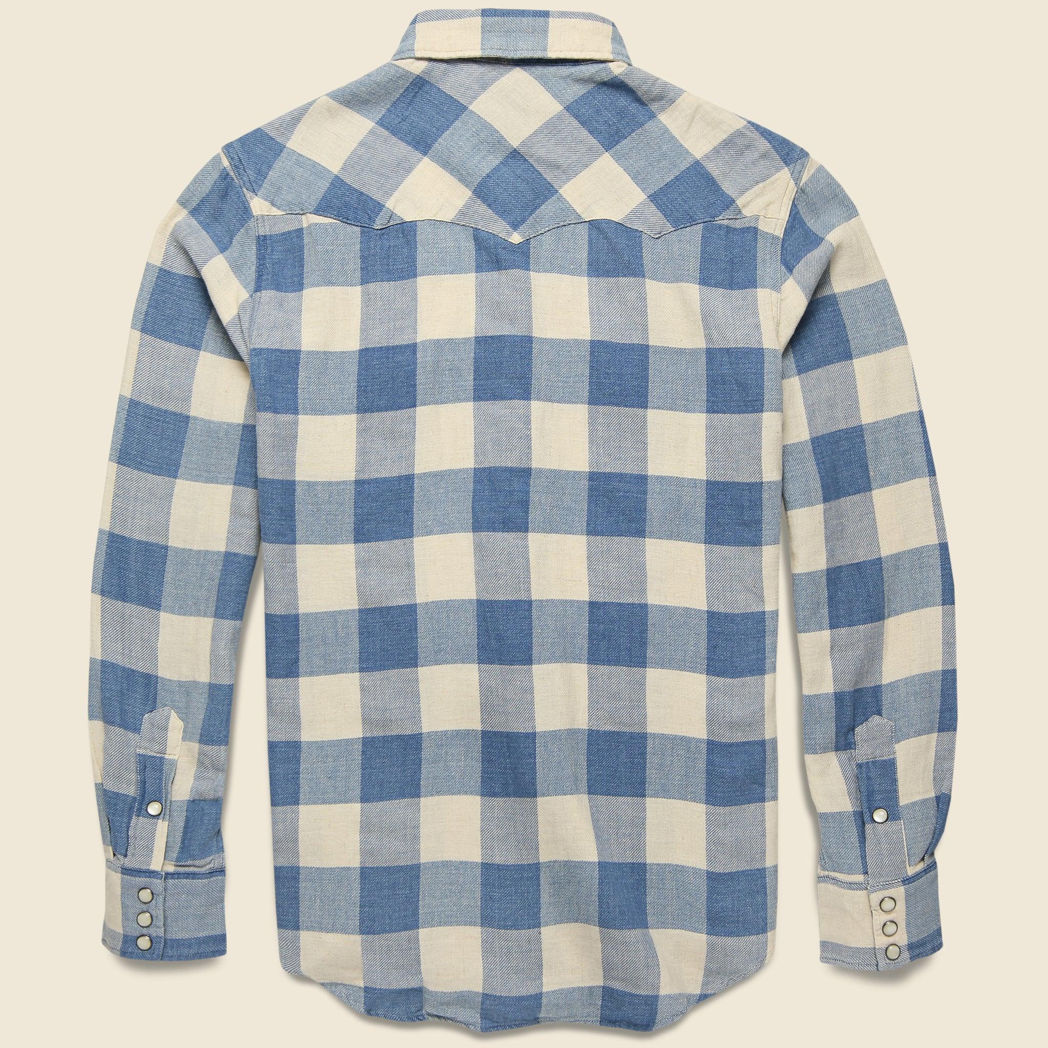 Slim Fit Buffalo Western Shirt - Indigo/Cream Product Image