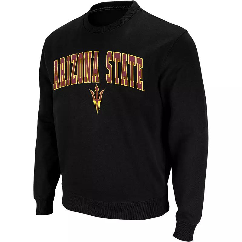 Men's Colosseum Black Florida State Seminoles Arch & Logo Crew Neck Sweatshirt,  Product Image