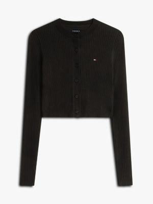 Tommy Jeans Cropped Rib Knit Cardigan Product Image