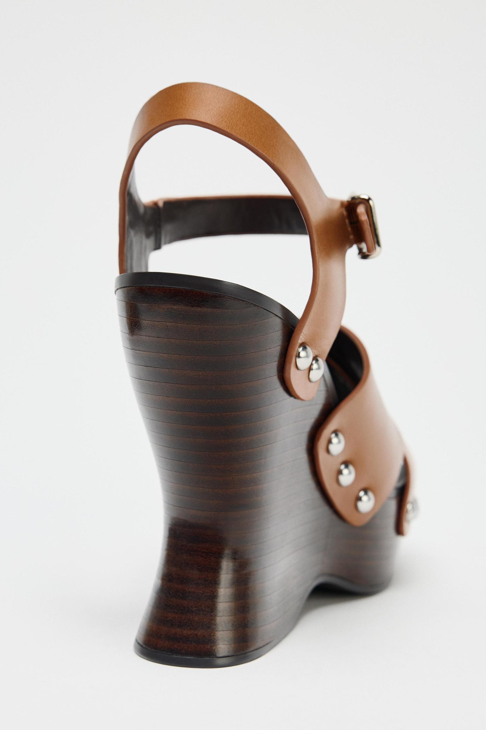 STUDDED LEATHER WEDGES Product Image