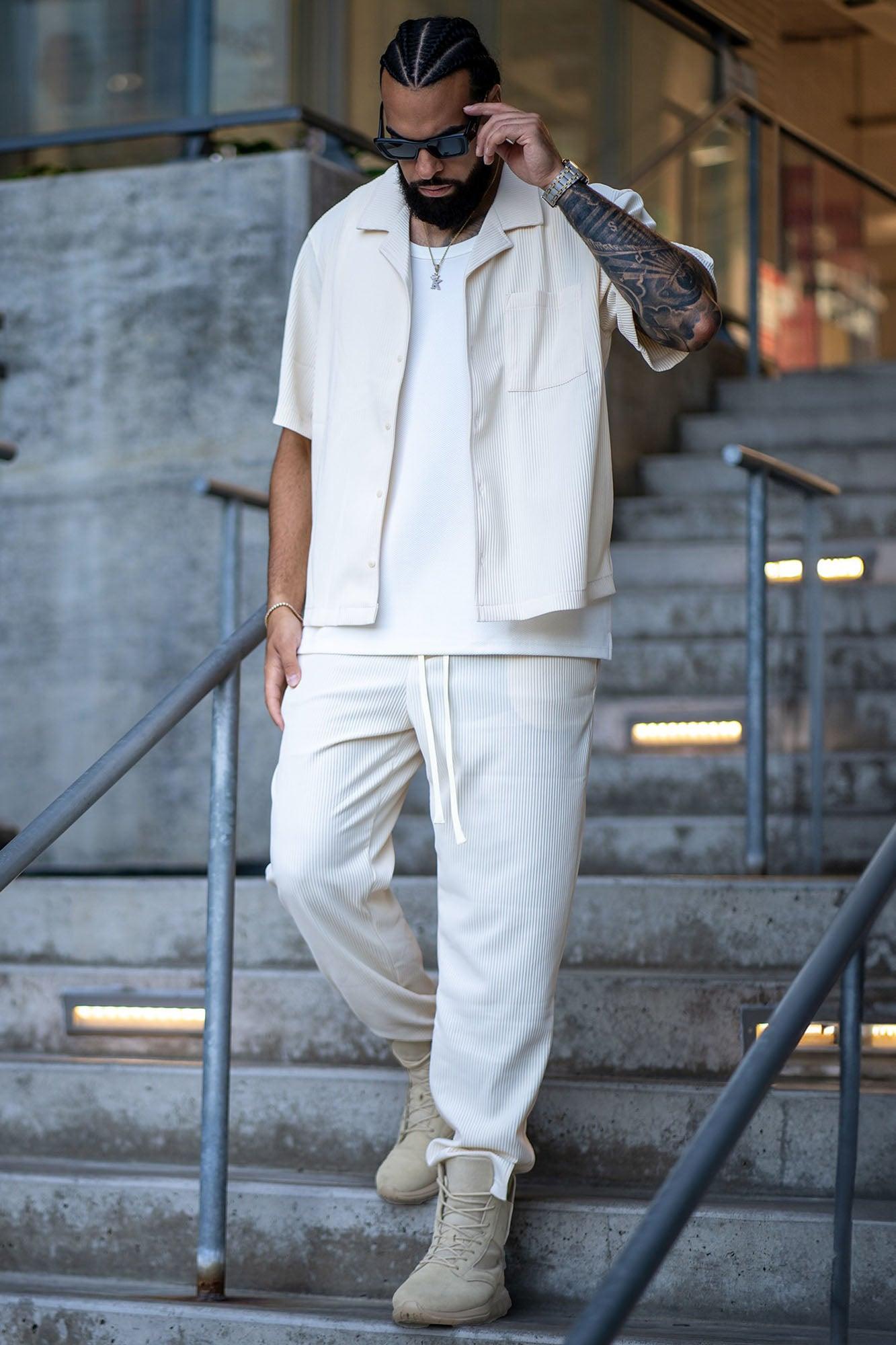 Show Up Short Sleeve Cuban Shirt - Off White Product Image