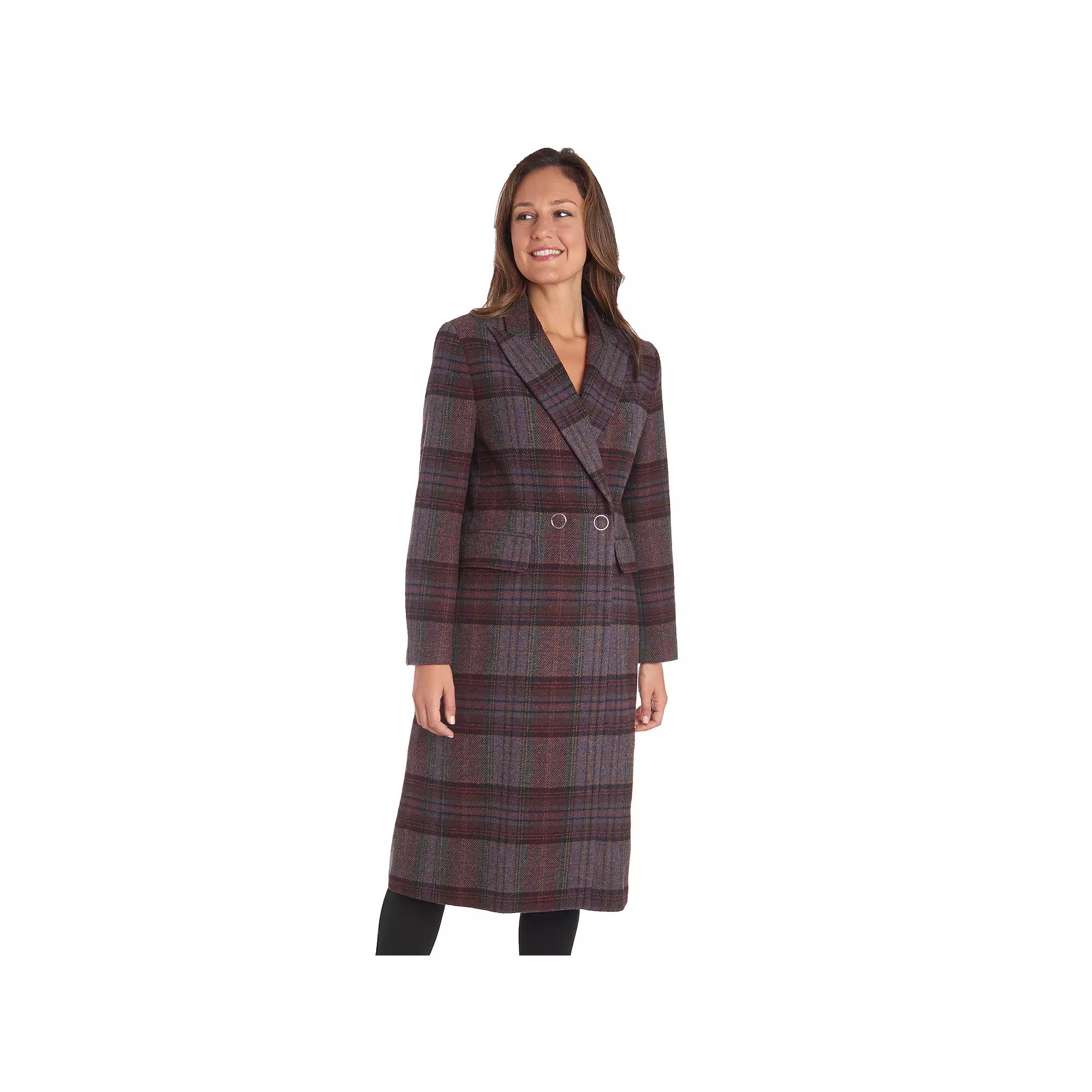 Women's Fleet Street Wool Blend Plaid Coat,  Product Image
