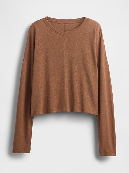Oversized Linen-Blend Swing Top Product Image