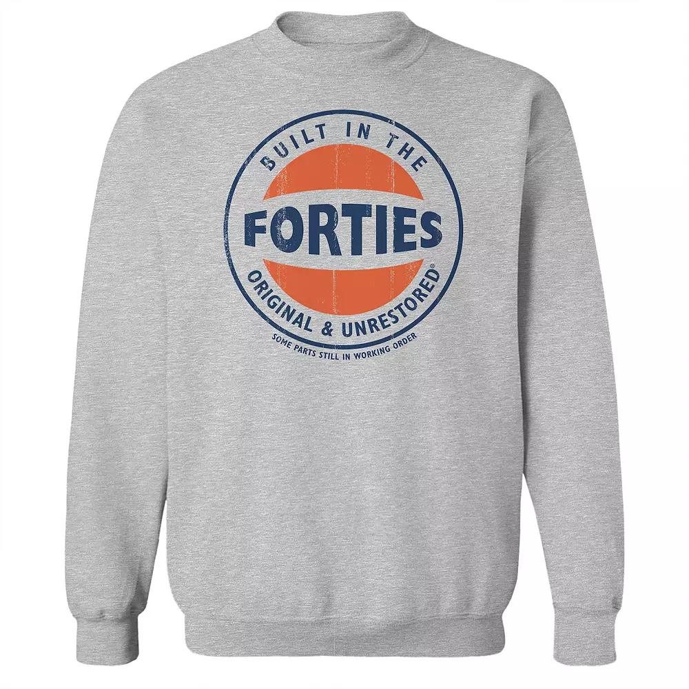 Men's Original & Unrestored Iconic Forties Graphic Fleece Sweatshirt, Size: XL, Sport Gray Product Image