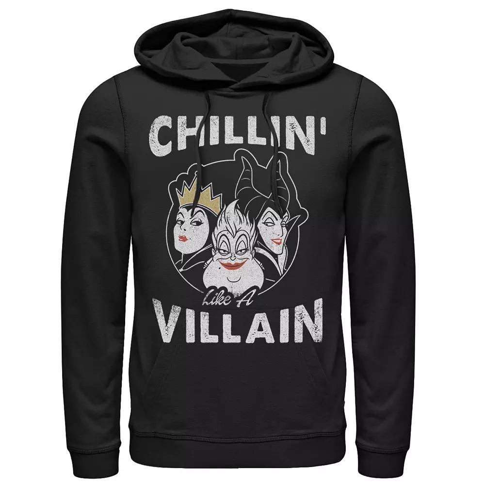 Disney Villains Men's Chillin' Villain Distressed Group Shot Logo Hoodie,  Product Image
