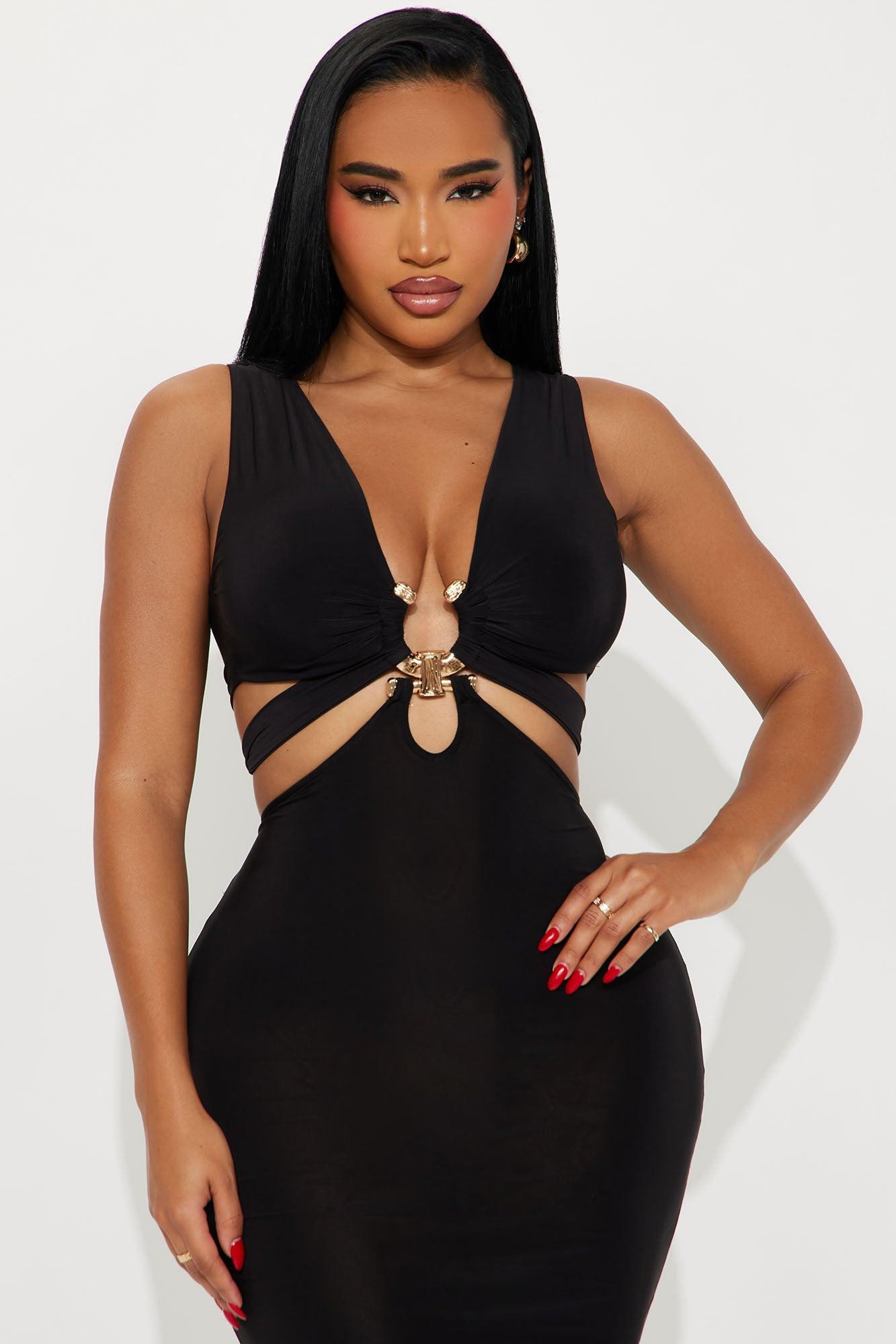 All Good Here Midi Dress - Black Female Product Image