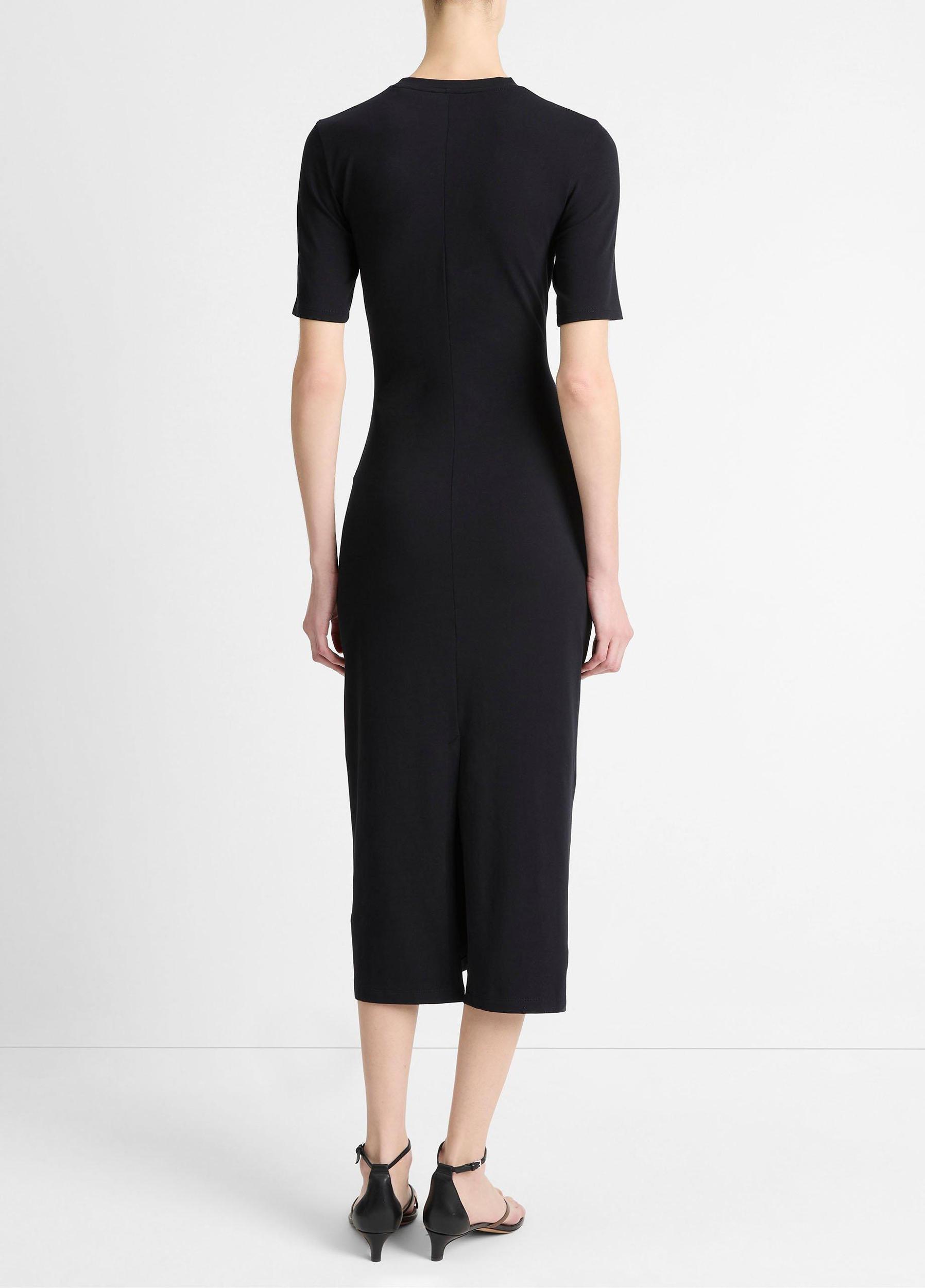Pima Cotton-Blend Side-Drape Dress Product Image