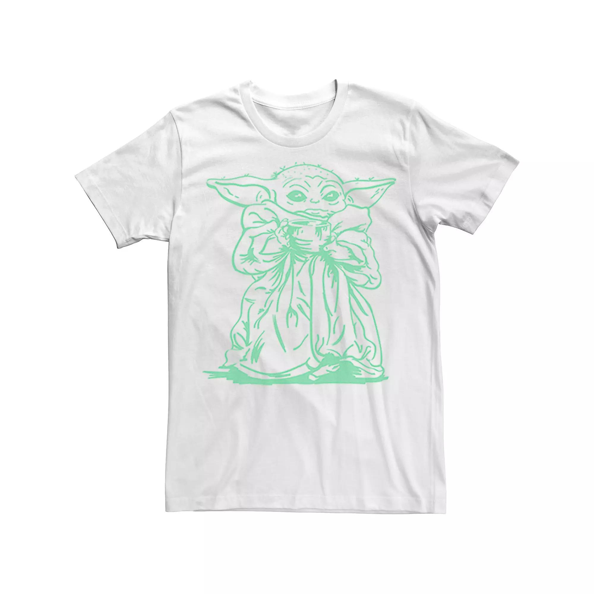 Men's Star Wars The Mandalorian The Child aka Baby Yoda Line Art Portrait Tee,  Product Image