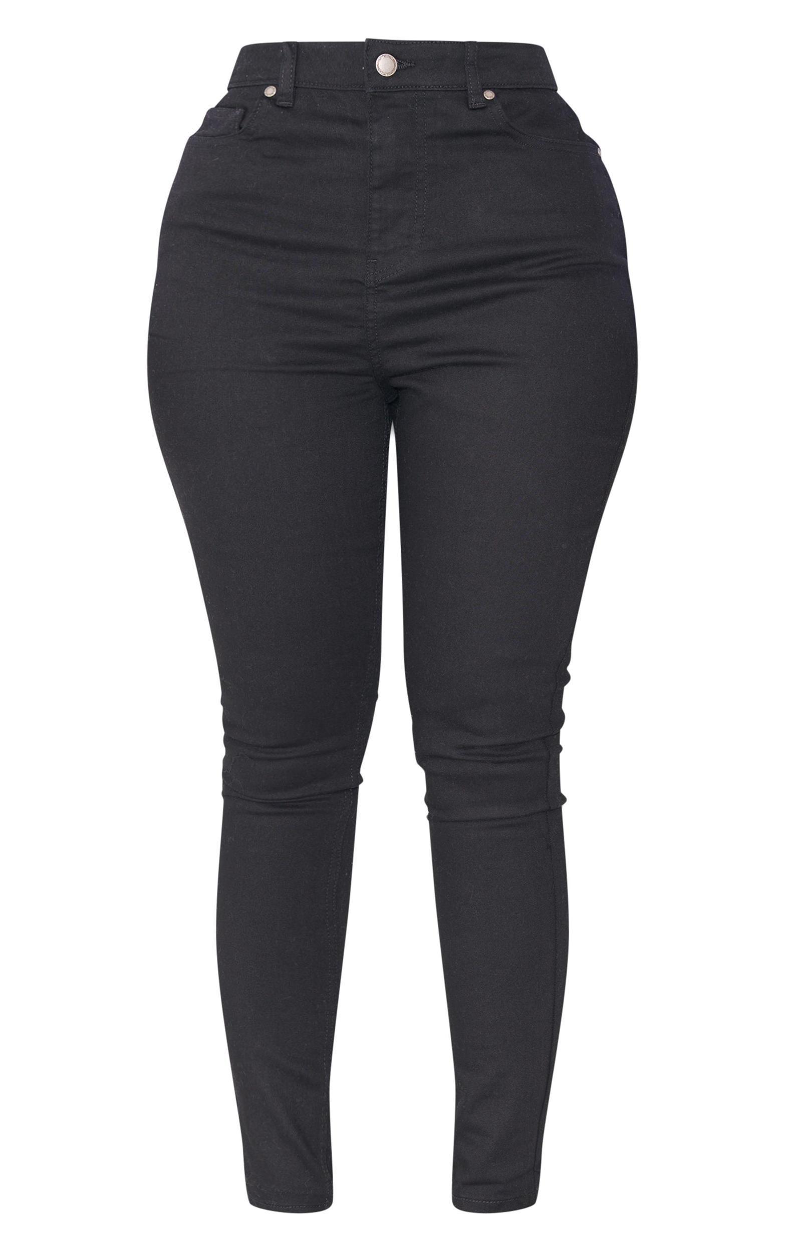 PRETTYLITTLETHING Shape Black High Waisted Super Stretch Denim Jeans Product Image